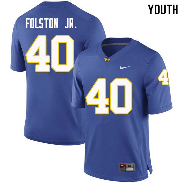 Youth #40 James Folston Jr. Pittsburgh Panthers College Football Jerseys Sale-Royal